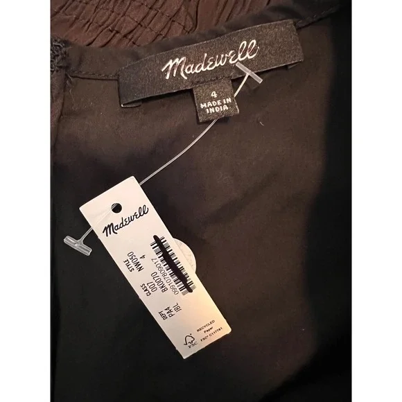 Madewell Black V-Neck Circle Seamed Maxi Dress Sleeveless Cotton NW050 Size 4 - Picture 7 of 8